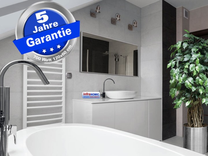 Infrarotheizung 700 Watt ESG Glas schwarz 120x60 M10 mit Optionen