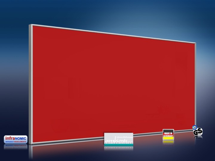 Infrarotheizung 700 Watt ESG Glas schwarz 120x60 M10 mit Optionen