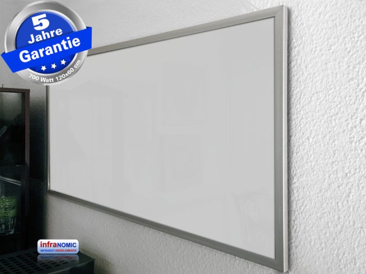Infrarotheizung 700 Watt Glas schwarz 120x60 M23 mit Optionen