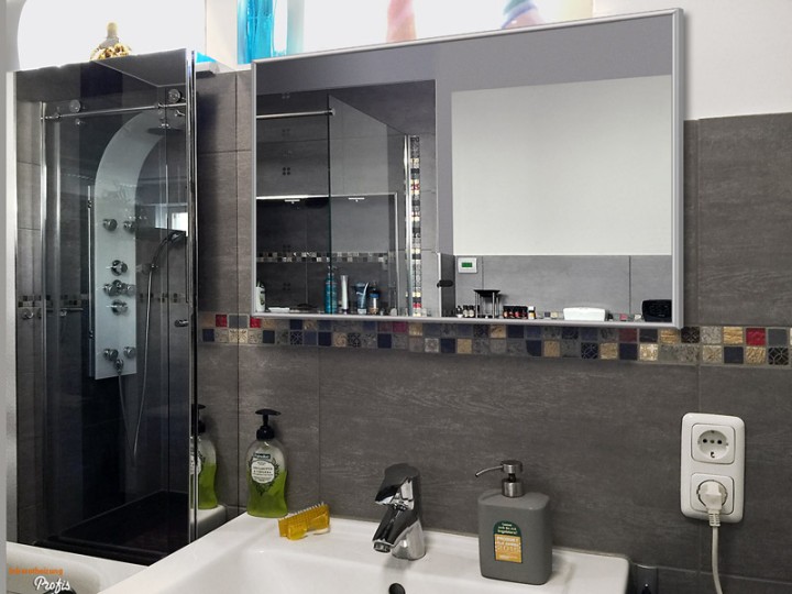 Infrarot Spiegelheizung Bad 600 Watt ESG Glas 110x60 M10