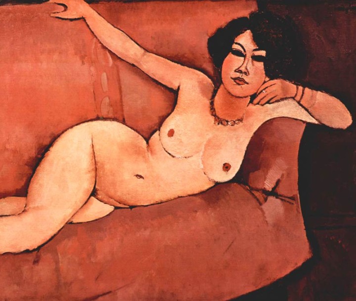 Modigliani: Akt auf Sofa Bildauswahl für Bildheizung 70x60