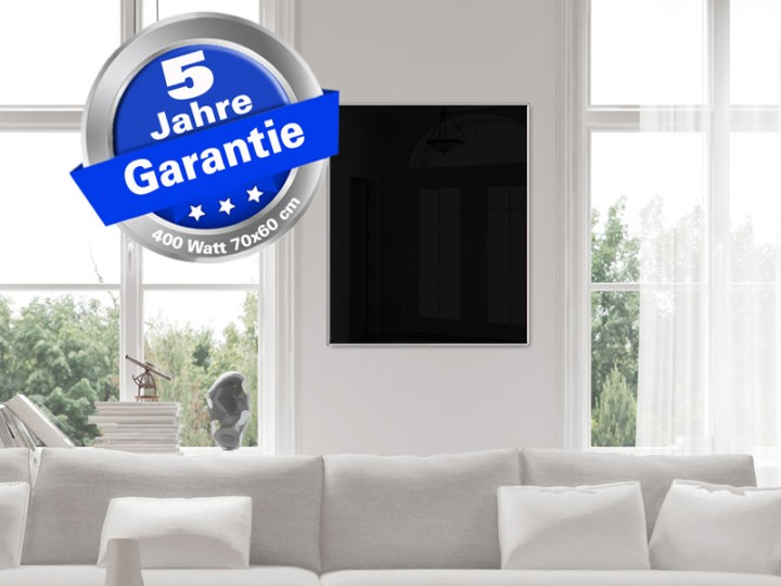 Infrarotheizung Glas weiß Spiegelheizung Bad 400 Watt 70x60 M10