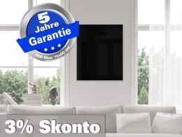 Infrarotheizung Glas schwarz Spiegelheizung Bad 400 Watt 70x60 M10