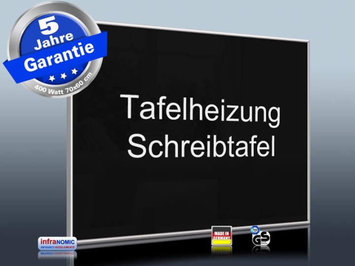 Infrarotheizung Glas schwarz Spiegelheizung Bad 400 Watt 70x60 M10