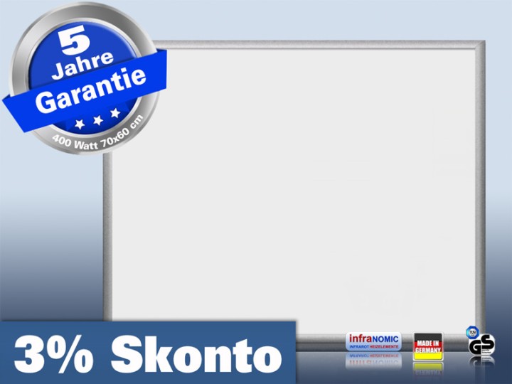 Infrarotheizung weiß Spiegelheizung Bad 400 Watt 70x60 M23