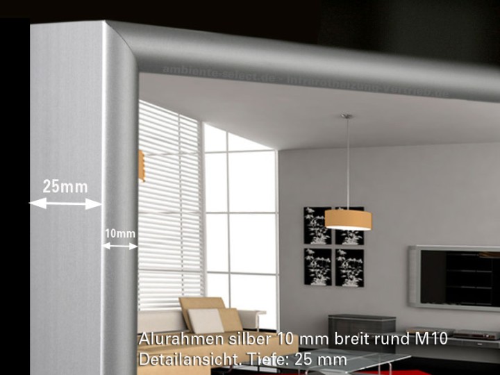 Design Spiegel mit Infrarotheizung 600 Watt M10 Oval