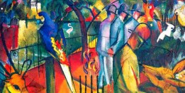 Macke: Zoologischer Garten Motiv für Infrarot Bildheizung 120x60