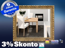 Infrarot Spiegelheizung 400 Watt 70x60 Stilrahmen Goldfarben StG