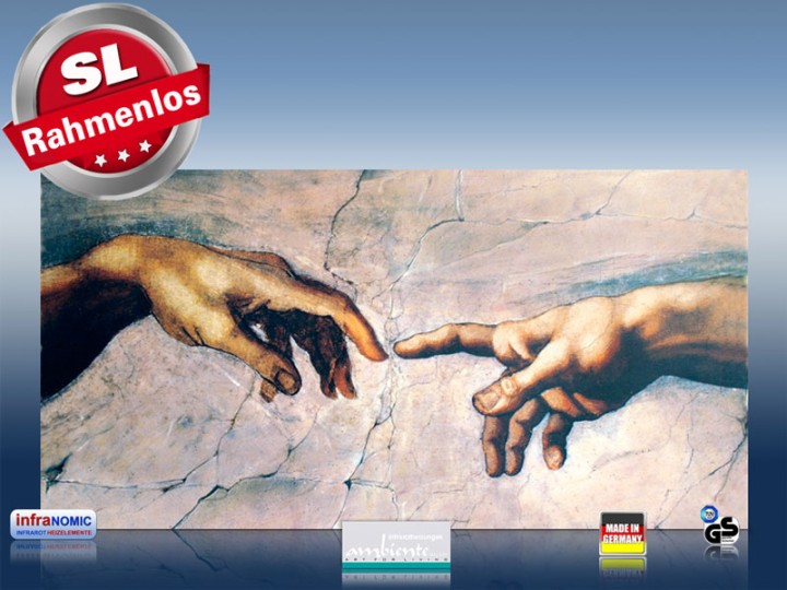 Infrarot Bildheizung Kunst 700 Watt 120x60 M10-SL Erschaffung Adams