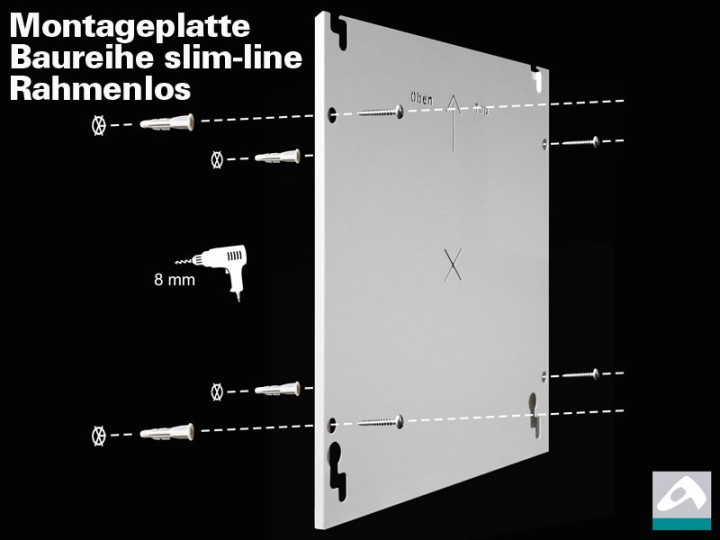 Infrarotheizung weiß und Spiegel 400 Watt Rahmenlos 70x60